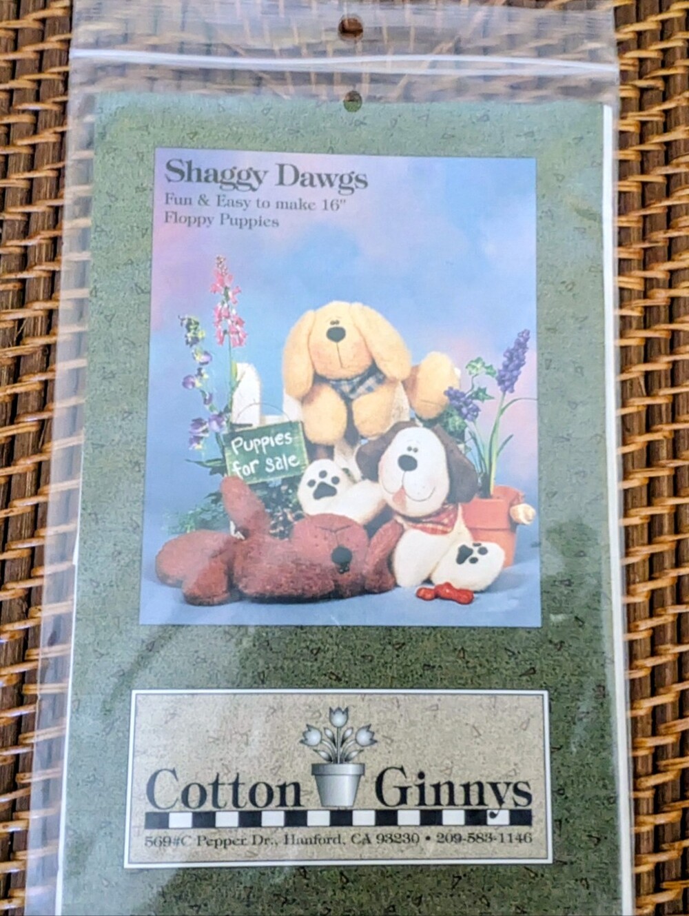 Cotton Ginnys "Shaggy Dawgs" Pattern to Make 16" Floppy Puppies